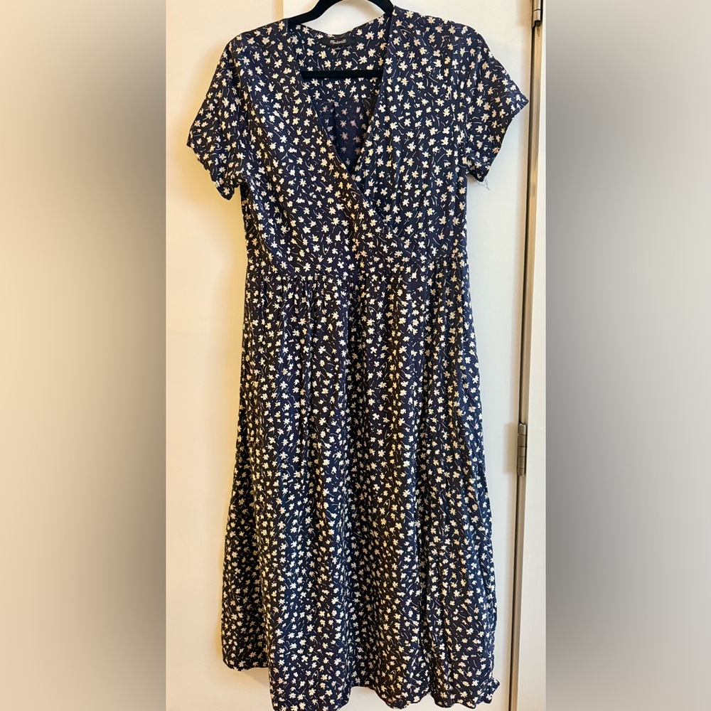 Madewell Floral Maxi Dress in Navy and White